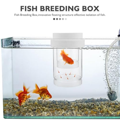 Floating Fish Fry Incubation Box Coarse and Fine Mesh Aquarium Divider for Betta Guppy Shrimp Breeding, Plastic Floating Hatchery Isolation Box for Fish Tank Nursery
