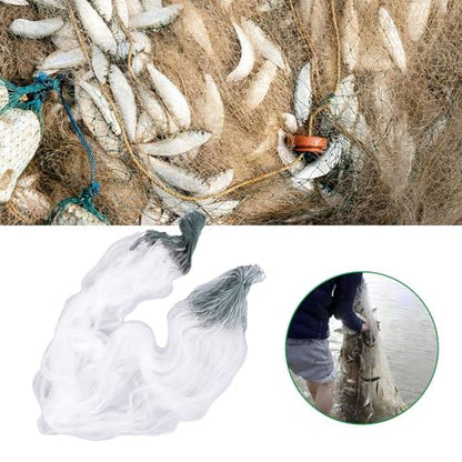 50m/1.5m 3 Layers Nylon Saltwater Fishing Hand Throw Bait Trap Net Gill Spin Outdoor Thread Tool with Accessories(3 Finger) - color: 3 Finger