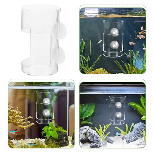 Aquarium Fish Feeder Ring with Suction Cup Fish Tank Feeding Circle Sinking Anti-Scattering Feeding Tube for Aquarium Use