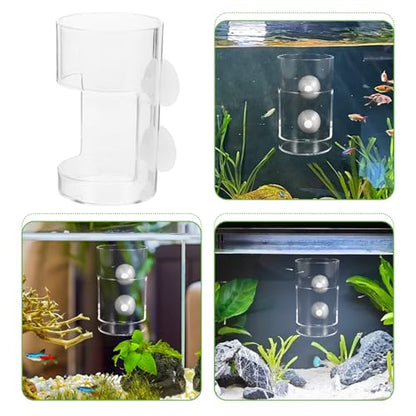 Aquarium Fish Feeder Ring with Suction Cup Fish Tank Feeding Circle Sinking Anti-Scattering Feeding Tube for Aquarium Use