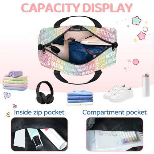 Custom Dance Bag for Dancer, Light Colorful Rainbow Glitters - color: Light Colorful