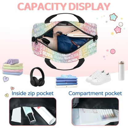 Custom Dance Bag for Dancer, Light Colorful Rainbow Glitters - color: Light Colorful