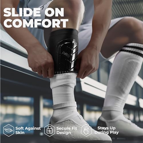 Tough Outdoors Padded Shin Guard Sleeves - Thick Long-Lasting EVA Foam Padding - Comfortable and Breathable Protection - Adults Youth & Kids for Soccer and Other Contact Sports - size: Large