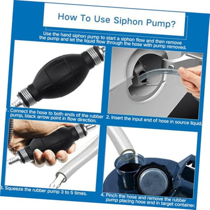 FRCOLOR Manual Suction Siphon Pump Hose Set, Flexible Oil and Water Transfer Tube for Car and Aquarium, Multipurpose Liquid Extraction Guide Tube