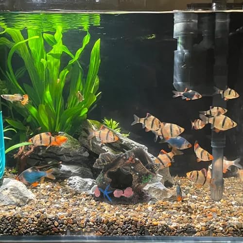 Fish Tank Hideout Broken Barrel Aquarium Hideout Resin Shipwreck Theme Fish Tank Cave for Aquarium Landscaping Decor
