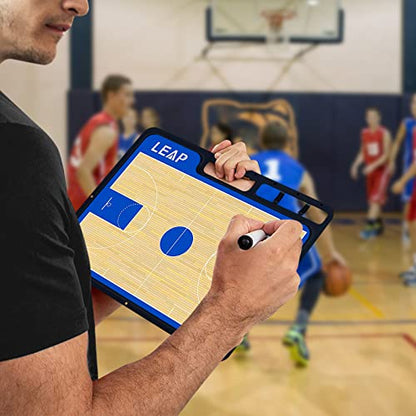 Coach Board Premium Tactical Clipboard Two Sides with Full & Half Court Dry Erase Marker Board for Basketball, Baseball, Soccer, Football, Hockey - color: Basketball Board