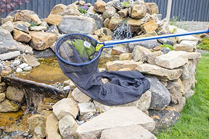 Pond H2o Heavy Duty Koi Fish Transport Sock Net 12 Inch Diameter 48 Inch Long with 15 Inch (40cm) Pole, Koi Sock Net Safely Transfer Pond Fish Not Waterproof Soft Netting, Interchangeable System