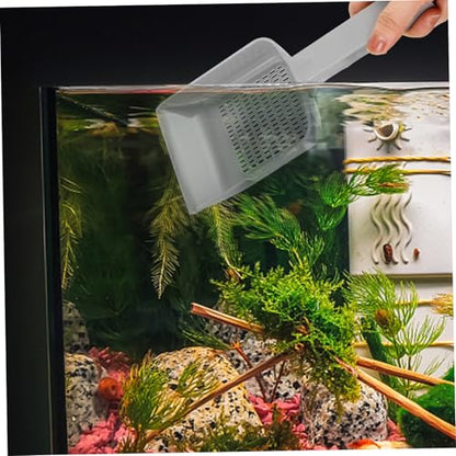 Multifunctional Aquarium Sand Shovel for Fish Tank Sediment Removal Rust-Resistant Bottom Scoop with Thickened Body Compact Design for Easy Cleaning and Storage