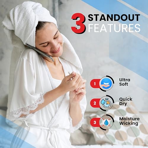 Infinitee Xclusives 100% Ring-Spun Cotton Bath Towels for Bathroom - Pack 4 - color: Eloquent Blue, size: Bath Towels - 4 Pack