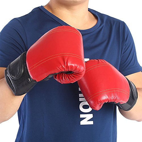 Boxing Gloves, Open Thumb, 1 Pair, PU Leather, for Kickboxing Sparring Martial Arts Muay Thai Fighting Grappling Training, Adult Punch Bag Workout Fitness Exercise