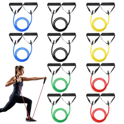 10 Pcs Exercise Resistance Bands with Handles
