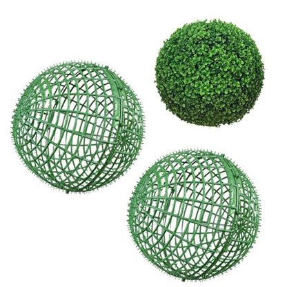Topiary Ball Frame Set of 2, 6 Sizes Plastic Plant Support Cage (10-40cm), Artificial Grass Ball Frame for DIY Flower Arrangement, Moss Ball Holder for Wedding Home Garden Decoration (16"/40cm)