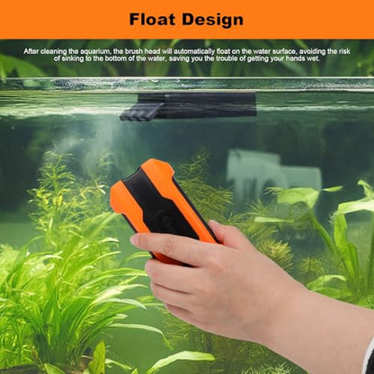 hygger Aquarium Magnetic Brush, Fish Tank Glass Algae Scrubber with Detachable Stainless Steel and Plastic Scraper, Magnetic Fish Tank Cleaner for Glass/Acrylic Fish Tank - size: L for tank thickness ≥ 0.3“