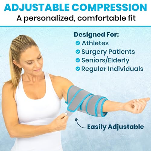 Vive Elbow Ice Pack Wrap - Ultra Cold Gel Ice Pack for Injuries Reusable | Elbow Support Compression for Cold/Hot Therapy - Adjustable for Men/Women, Sports Recovery, Arthritis, Tendonitis Pain Relief - style: Ice Pack