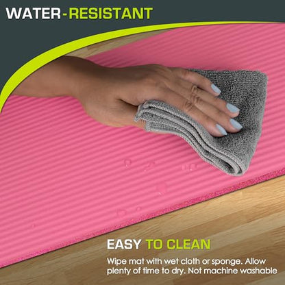 ProsourceFit Extra Thick Yoga Knee Pad and Elbow Cushion 15mm (5/8”) Fits Standard Mats for Pain Free Joints in Yoga, Pilates, Floor Workouts - color: Pink