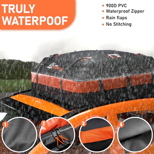 Asinking Car Rooftop Cargo Carrier Bag 21 Cubic feet Waterproof Car Roof Top Bag for All Cars with/Without Rack, Includes Anti-Slip Mat, 10 Reinforced Straps, 6 Door Hooks, Luggage Lock - size: 21 Cubic Feet