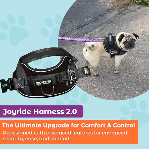 Joyride Dog Harness 2.0 | No-Pull | Black 2.0 | XL | Reflective no-choke quick-fit vest with 3 leash clips and escape-resistant design for easier walks and training - color: Black 2.0, size: XL