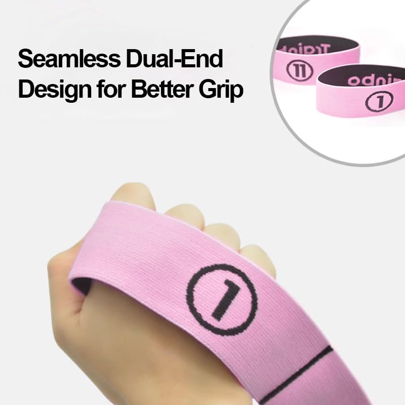 Stretching Strap(1.5" W x 35" L), Portable Stretch Yoga Strap with 8 Loops, Adjustable Elastic Exercise Bands for Yoga Pilates Dance Gymnastics, Dance Flexibility Equipment, Pink