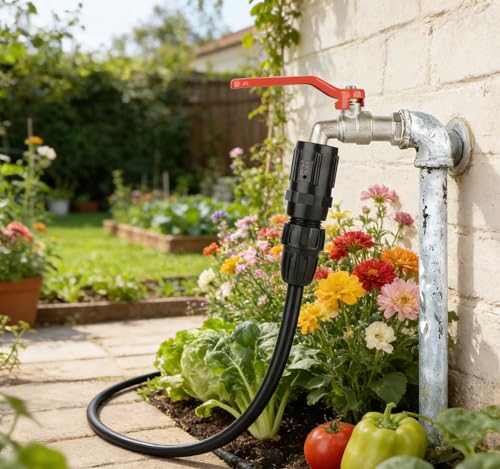 1 Pcs 25 PSI Pressure Regulator 3/4" FHT × 3/4" MHT Pressure Reducer Low Flow Valve,1 Pcs 3/4" to 1/2" Drip Irrigation Faucet Hose Adapter for Drip Irrigation System - size: 3/4" Pressure Regulator