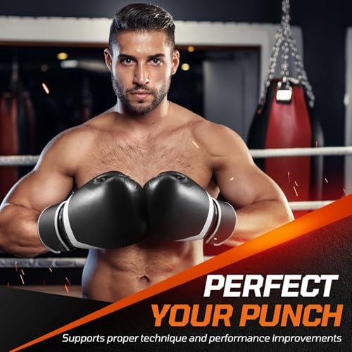 Flexzion Boxing Sparring Training Gloves Pro Muay Thai Kickboxing Heavy Bag Punching Mitts Wrist Wrap Full Contact Combat Sport Protective Hand Gear Martial Art Supply for Women & Teens, 10Oz - color: Black