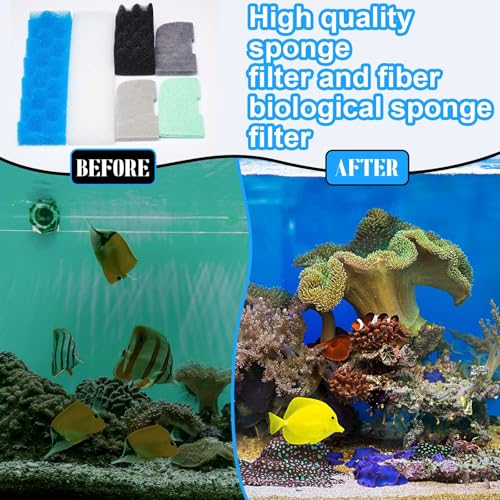 52 Pcs Replacement Filter Media Kit Compatible with Fluval 406/407 Aquarium Filters Include 12 Biological Foams Ammonia Remover Phosphate Pads Nitrite Remover, Towel and Grease - style: 406/407