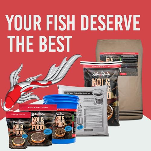 Blue Ridge Koi Fish Food 5lb - Koi Food Mini Growth Formula, Goldfish Food, Premium Fish Food for Ponds, Ponds Fish Food, Floating Pond Pellets - size: 5 Pound (Pack of 1)