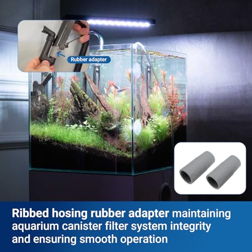 Aquarium Rubber Adapter Ribbed Hosing for Fluval 304/305/306/307/404/405/406/407, 2 Pack
