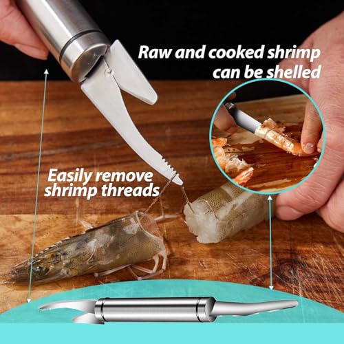 6 Shrimp Deveining Tool Stainless Steel, FRIVASTIC Shrimp Peeler Fish Scraper, Fish Scaling Tool Shrimp Cleaner, Fish Bone Tweezers Fish Cleaning Knife, Pin Bone Tweezers for Salmon Shrimp Fish - color: 6 Shrimp Deveining Tool
