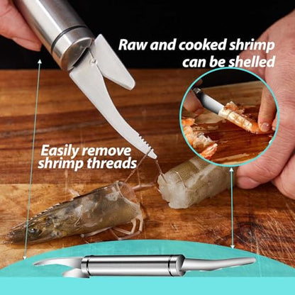 6 Shrimp Deveining Tool Stainless Steel, FRIVASTIC Shrimp Peeler Fish Scraper, Fish Scaling Tool Shrimp Cleaner, Fish Bone Tweezers Fish Cleaning Knife, Pin Bone Tweezers for Salmon Shrimp Fish - color: 6 Shrimp Deveining Tool