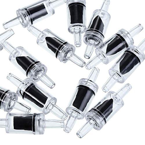 10PCS Plastic One Way Air Pump Check Valves Non-Return Aquarium Fish Tank Air Pump Stop Valve Accessories(Black)