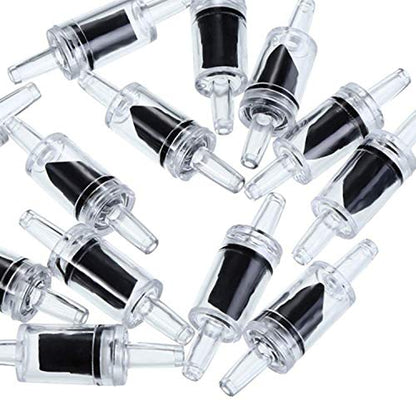 10PCS Plastic One Way Air Pump Check Valves Non-Return Aquarium Fish Tank Air Pump Stop Valve Accessories(Black)