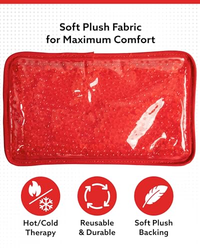 Alpi Rectangle Plush Gel Bead Ice Pack, Muscle Aches & Relaxation - color: Red, size: Rectangle 2 Pack