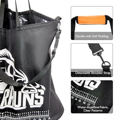 Riverruns Heavy-Duty Fish Weigh-In Bag with Detachable Mesh Liner, 23.6 x 22.4 Inches Leak and Rip Resistant Fish Bag with Measuring Scale and Detachable Shoulder Strap