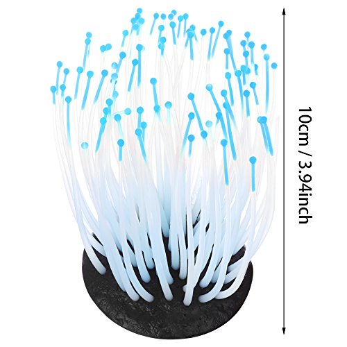 TOPINCN Plastic Water Grass, Aquarium Artificial Water Grass Plants Plant Ornament Silicone Landscape Decoration Fake Plastic Water Grass Plant Decorations with Suction Cup