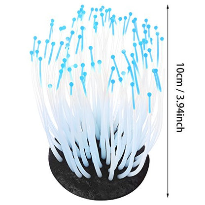 TOPINCN Plastic Water Grass, Aquarium Artificial Water Grass Plants Plant Ornament Silicone Landscape Decoration Fake Plastic Water Grass Plant Decorations with Suction Cup