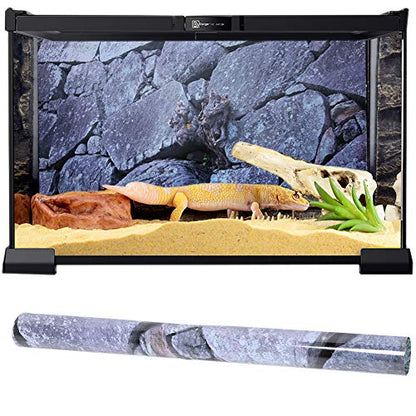 Fish Tank Background Sticker, Self Adhesive Rock Design for Aquariums Reptile Tanks 10 Gallon 24-48 Inch Sizes (122 * 46cm) - size: 122*46cm