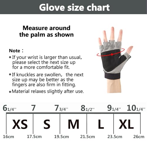 Palmyth UV Fishing Gloves Sun Protection Fingerless Kayaking Glove Men Women UPF 50+ SPF for Sailing, Hiking, Paddling, Canoeing, Rowing, Driving - color: Charcoal, size: X-Large