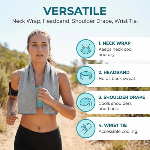 3 Pack Microfiber Cooling Towels, Quick-Dry Sweat Towel Perfect for Outdoor Gym, Sports & Exercise