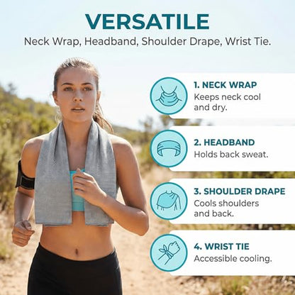 3 Pack Microfiber Cooling Towels, Quick-Dry Sweat Towel Perfect for Outdoor Gym, Sports & Exercise