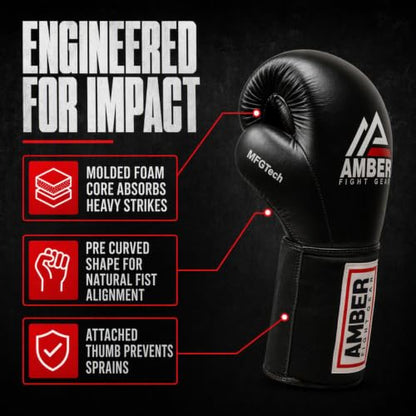 MFG Professional Hook and Loop Leather Training Boxing Gloves MMA Kickboxing Training Sparring Punching Bag Gloves