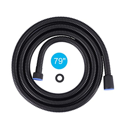 79 Inches Shower Hose Matte Black Finished, SUS 304 Stainless Steel Extra Long Handheld Shower Head Replacement for Pet Bathroom Bathing Cleaning - color: Black, size: 79inch
