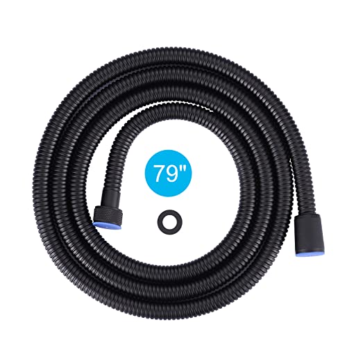 79 Inches Shower Hose Matte Black Finished, SUS 304 Stainless Steel Extra Long Handheld Shower Head Replacement for Pet Bathroom Bathing Cleaning - color: Black, size: 79inch