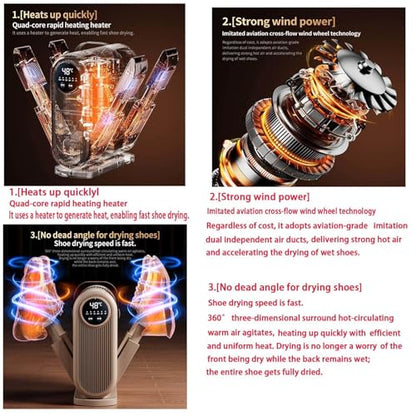 Boxing Glove Dryer 360° without dead angles, 4 times stronger wind speed Secador De Zapatos For Shoes, Socks in Winter/Rain