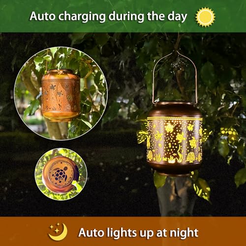 Sea Turtle Solar Lanterns Outdoor Waterproof,Hanging Solar Lights Sea Turtle Gifts for Women Men Metal LED Decorative Light for Yard,Patio,Lawn,Pathway,Landscape,Garden Decor - style: Sea Turtle