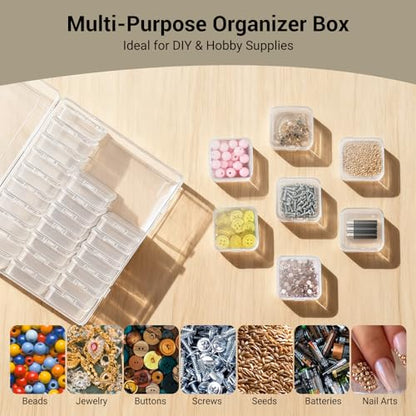 Bead Organizer Box, 30 Pcs Small Beads Storage with 84 Label Stickers, Clear Plastic Small Containers for Jewelry Making, Diamond Painting, DIY Art Crafts, Bracelet Making, Nail Rhinestones, Seeds - color: 1-Pack 30 Pcs