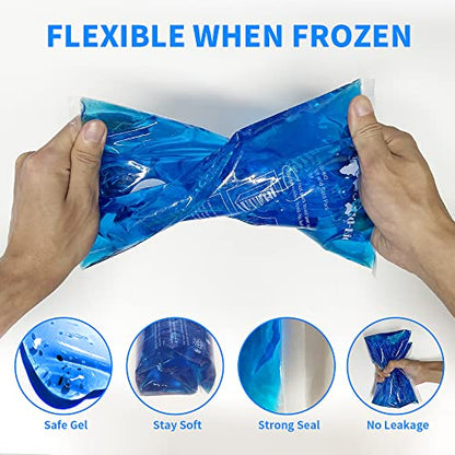 Extra Large Gel Ice Pack for Injuries – Reusable Hot & Cold Compress for Back, Shoulder, Knee & Neck Pain Relief, Long-Lasting Cold, Flexible Therapy Pack, Post-Surgery Recovery, 12.4" x 8.3" - style: 12.4" x 8.3" 1 pack