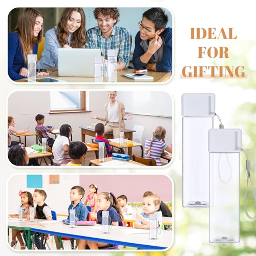 Mifoci 20 Pack 17 oz Plastic Water Bottles, White, Rectangle - color: White