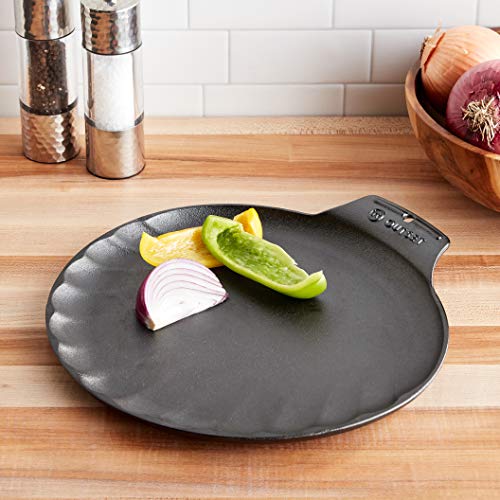 Outset 76378 Scallop Cast Iron Grill and Serving Pan , Black - color: Black, size: 12" Scallop Pan