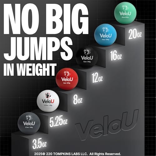 Weighted Baseballs 6 Ball Set: Increase Throwing Velocity & Arm Strength - Withstands 18,000 Throws - Weighted Balls for Pitching & Throwing - Plyo Balls - Ideal Training Tool