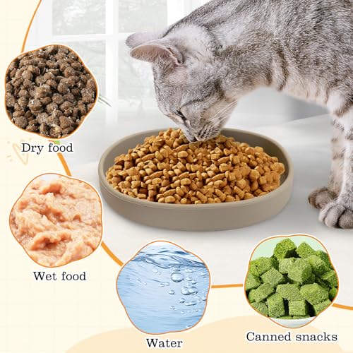 Silicone Dog Food Plate Shallow Dog Bowl Flat Cat Dish 1 Pack Small Puppy Plates for Small Dogs and Cats Whisker Fatigue Pet Feeding Bowls for Dry and Wet Food (Green) - color: 1 Pcs - (Green)